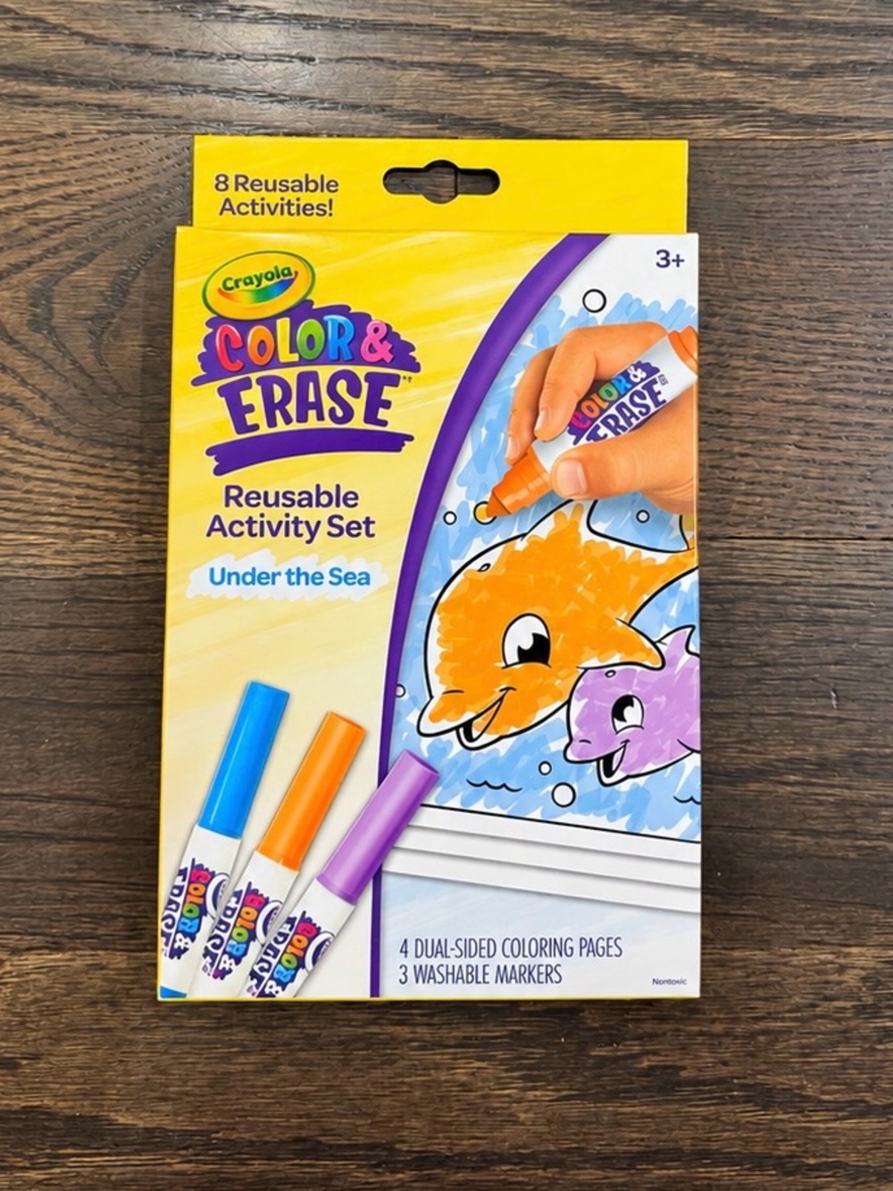 Crayola Color & Erase Reusable Activity Set - Yellow, Purple, Blue